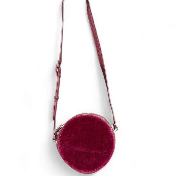 FREE PEOPLE BURGUNDY VELVET ROUND CROSSBODY - Picture 2 of 16